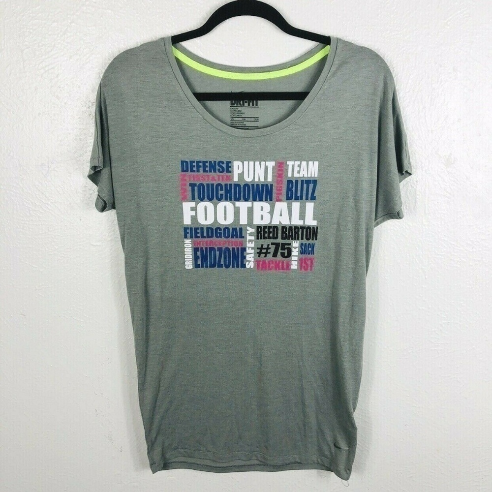 Nike Size Small T Shirt Gray Football Loose Fit